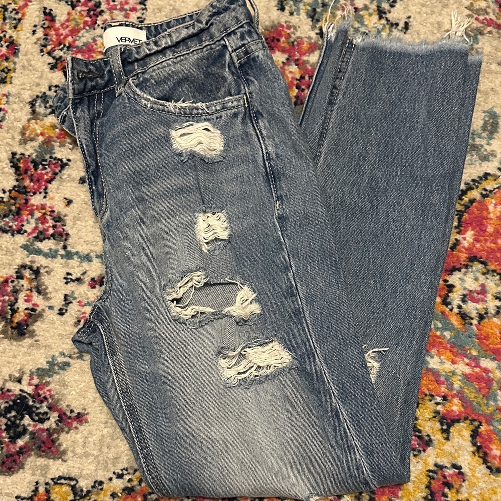 Vero Moda Women's Ripped Gray Jeans